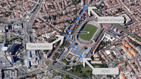 Plan Accès Dojo Arts Martiaux Traditionnels Bordelais - Ju-Jutsu